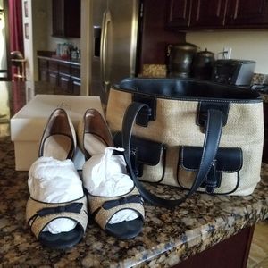 LOFT matching shoes & purse set